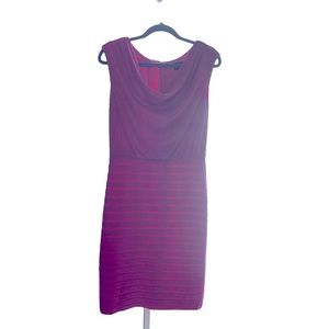 Adriana Papell Barbiepink special occasiondress, draped neckline, back zip,sz10